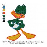 100x100 Witty Plucky Duck Embroidery Design Instant Download 02